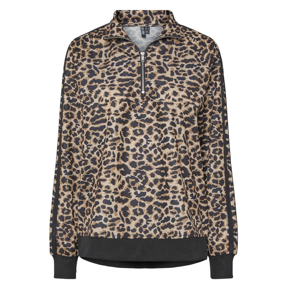 Sweat Léopard Marron/Noir Femme Pieces Grace 1