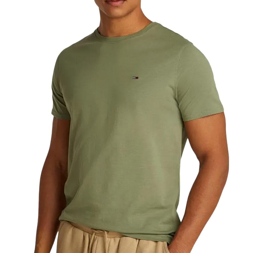 T-Shirt Vert Homme Tommy Hilfiger Slim Jersey 1