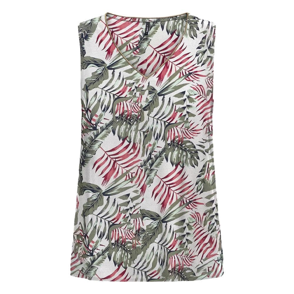 T-Shirt Blanc/Kaki Femme Only Onlselina 2