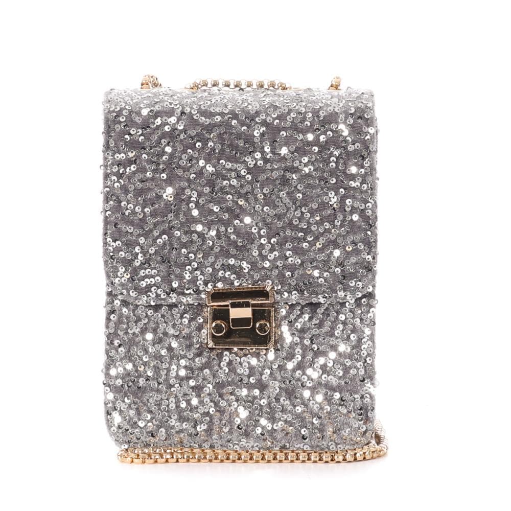 Sac Bandoulière Sequins Argenté Stella Green Telephone 1