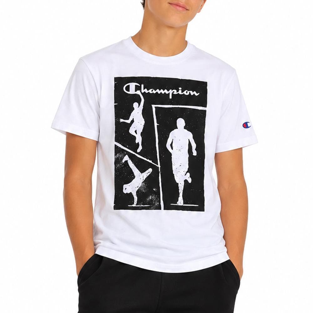 T-Shirt Blanc/Noir Homme Champion Active 1