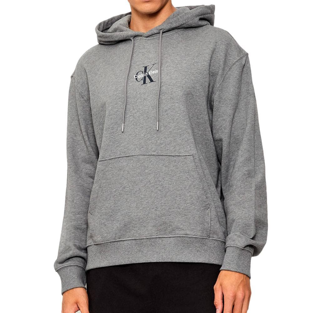 Sweat à Capuche Gris Homme Calvin Klein Jeans 350 Terry Micro 1