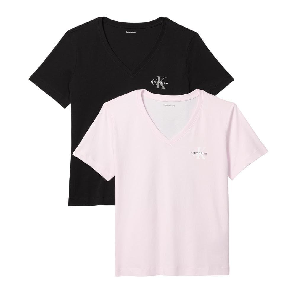 Lot de 2 T-shirts Noir/Rose Calvin Klein Jeans Monologo 1