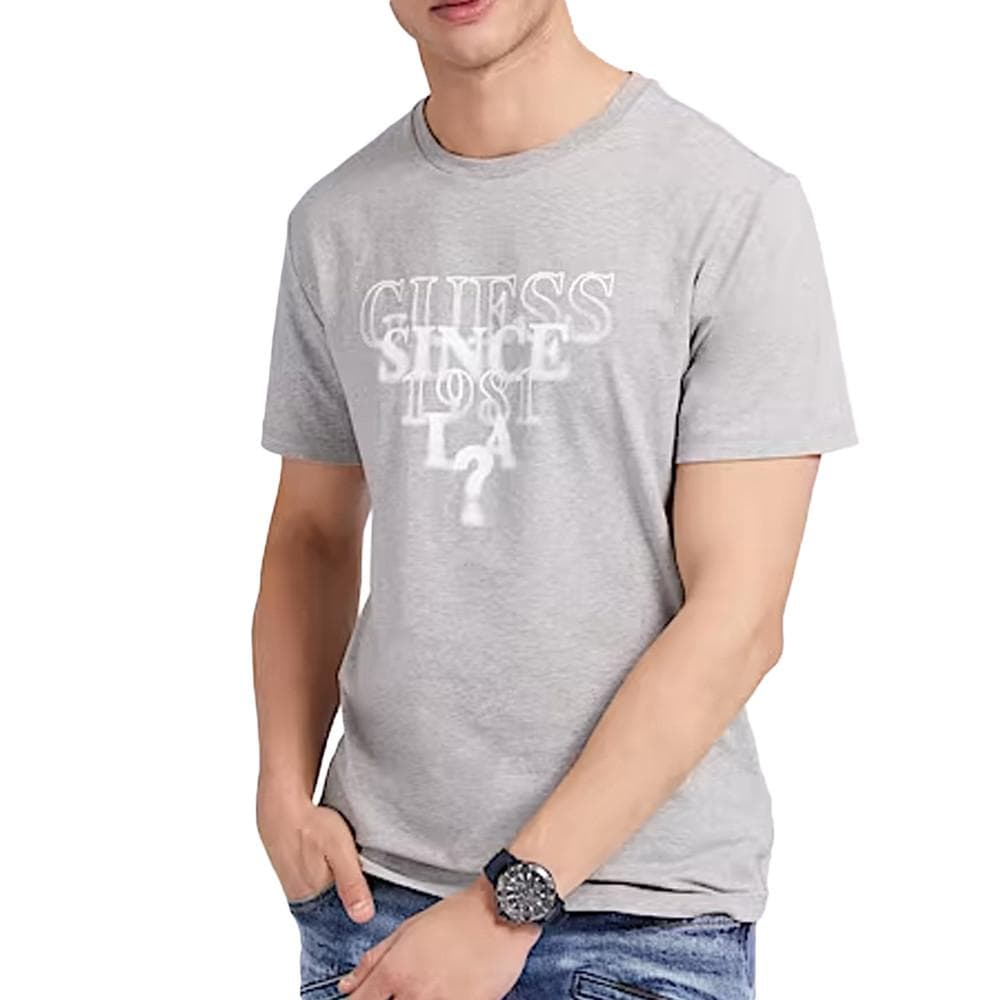 T-shirt Gris Homme Guess Blurry 1