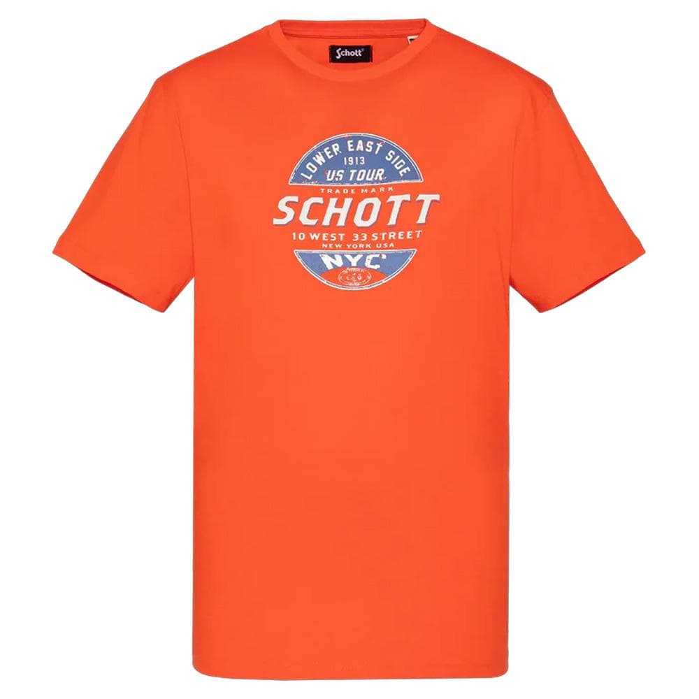 T-shirt Orange Homme Schott TSUSTOUR 1