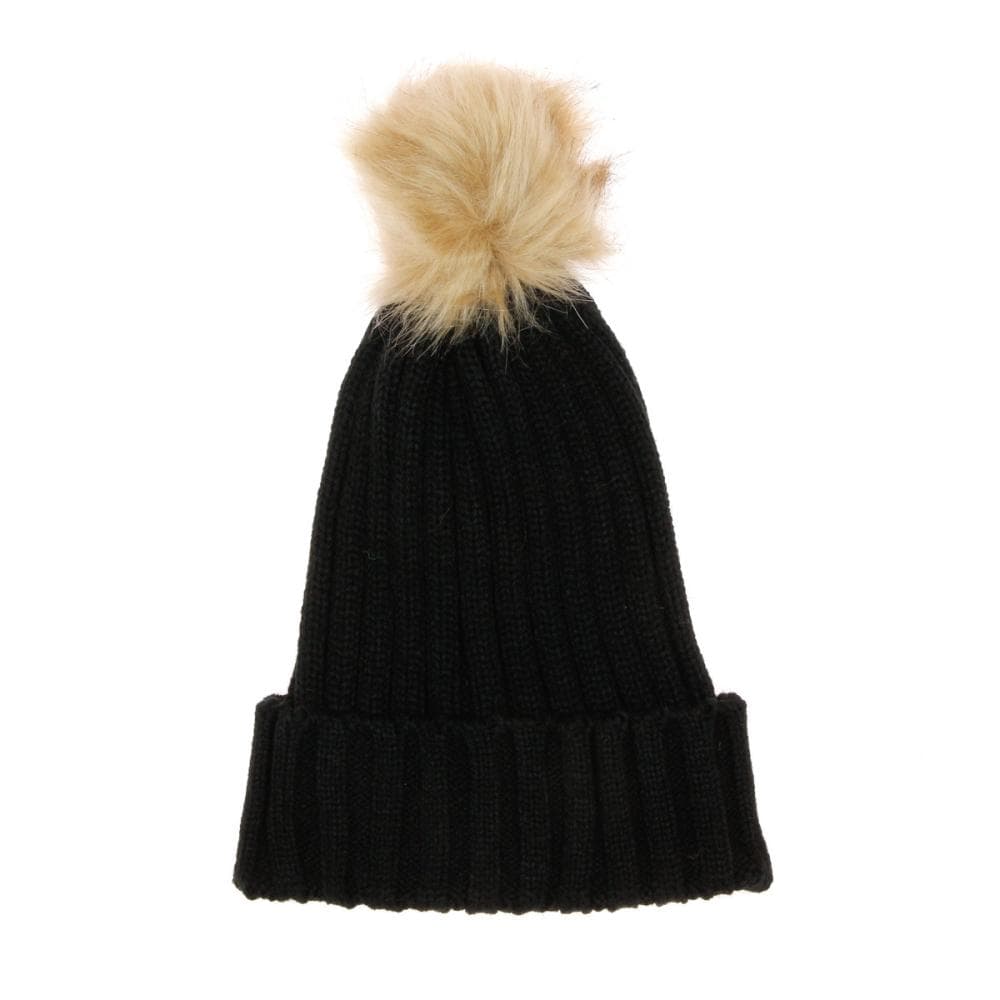 Bonnet Noir Femme Infinitif Paris Pompon 1