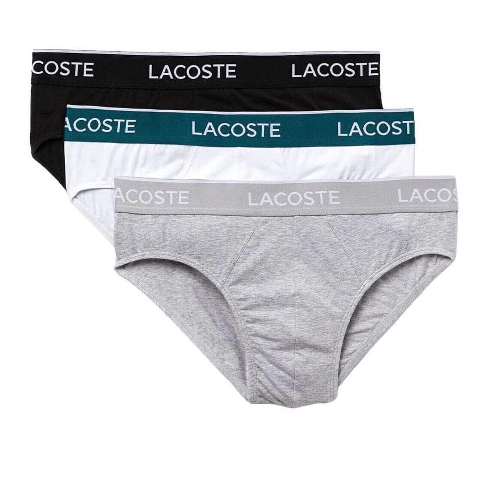 X3 Slips Noir/Gris/Blanc Homme Lacoste 8H3472 1