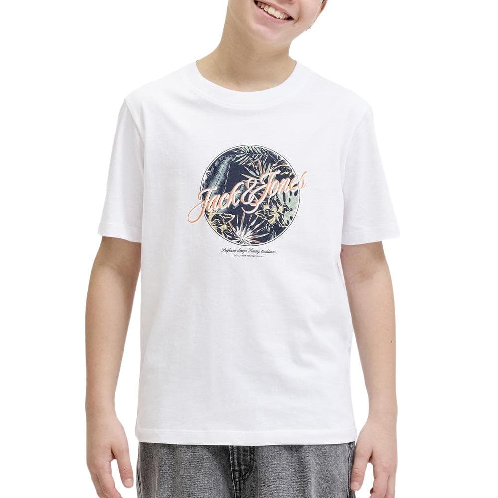 T-Shirt Blanc Garçon Jack & Jones Nolulu 1