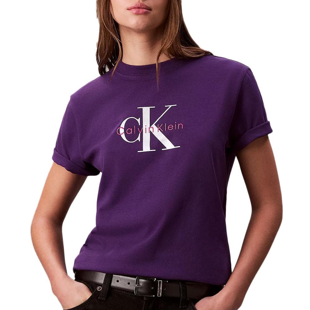 T-Shirt Violet Femme Calvin Klein Jeans Hero 1