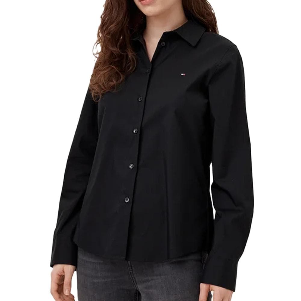 Chemise Noir Femme Tommy Hilfiger Ess Poplin Regular S 1