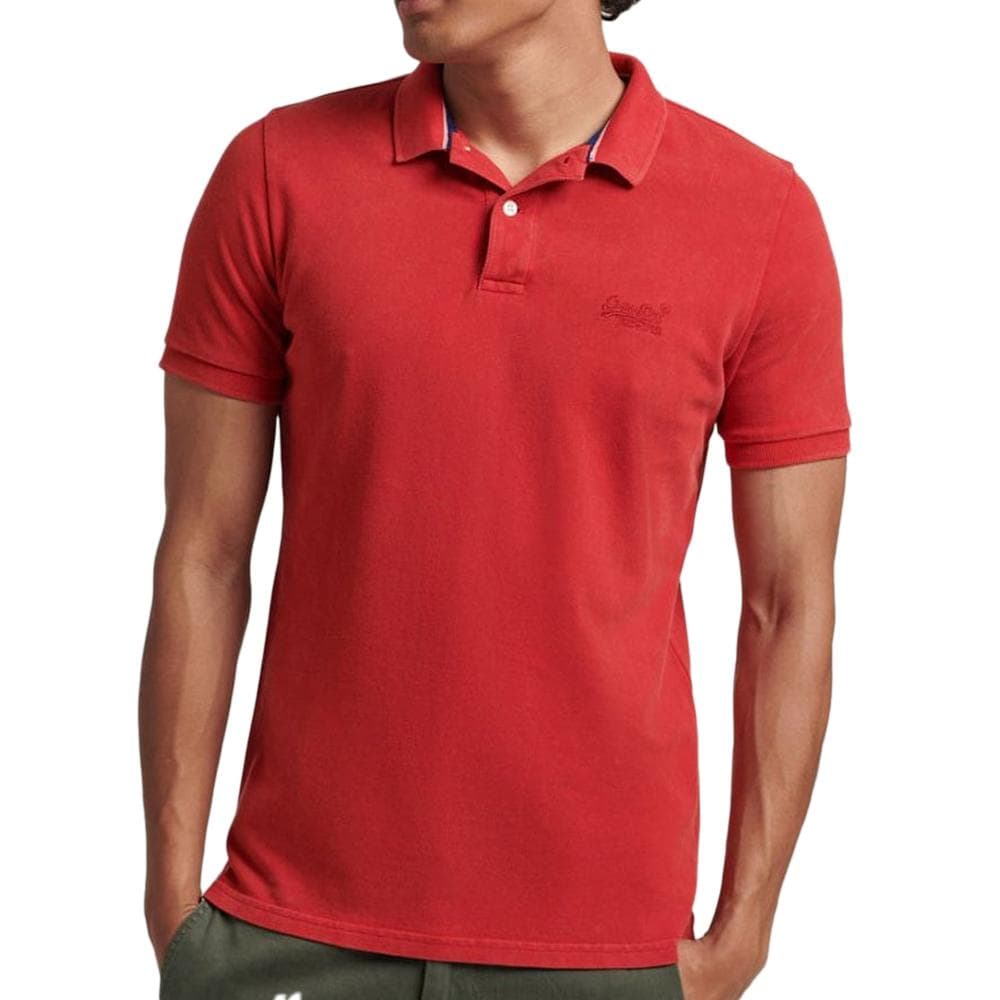 Polo Rouge Homme Superdry Destroy 1