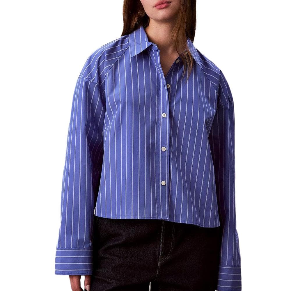 Chemise Rayures Bleu Femme Calvin Klein Jeans Stripe Boxy 1