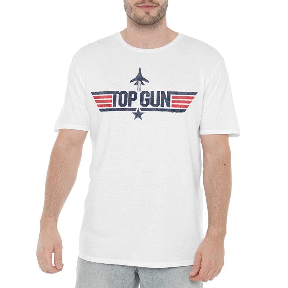 T-Shirt Blanc Homme Topgun logo 1