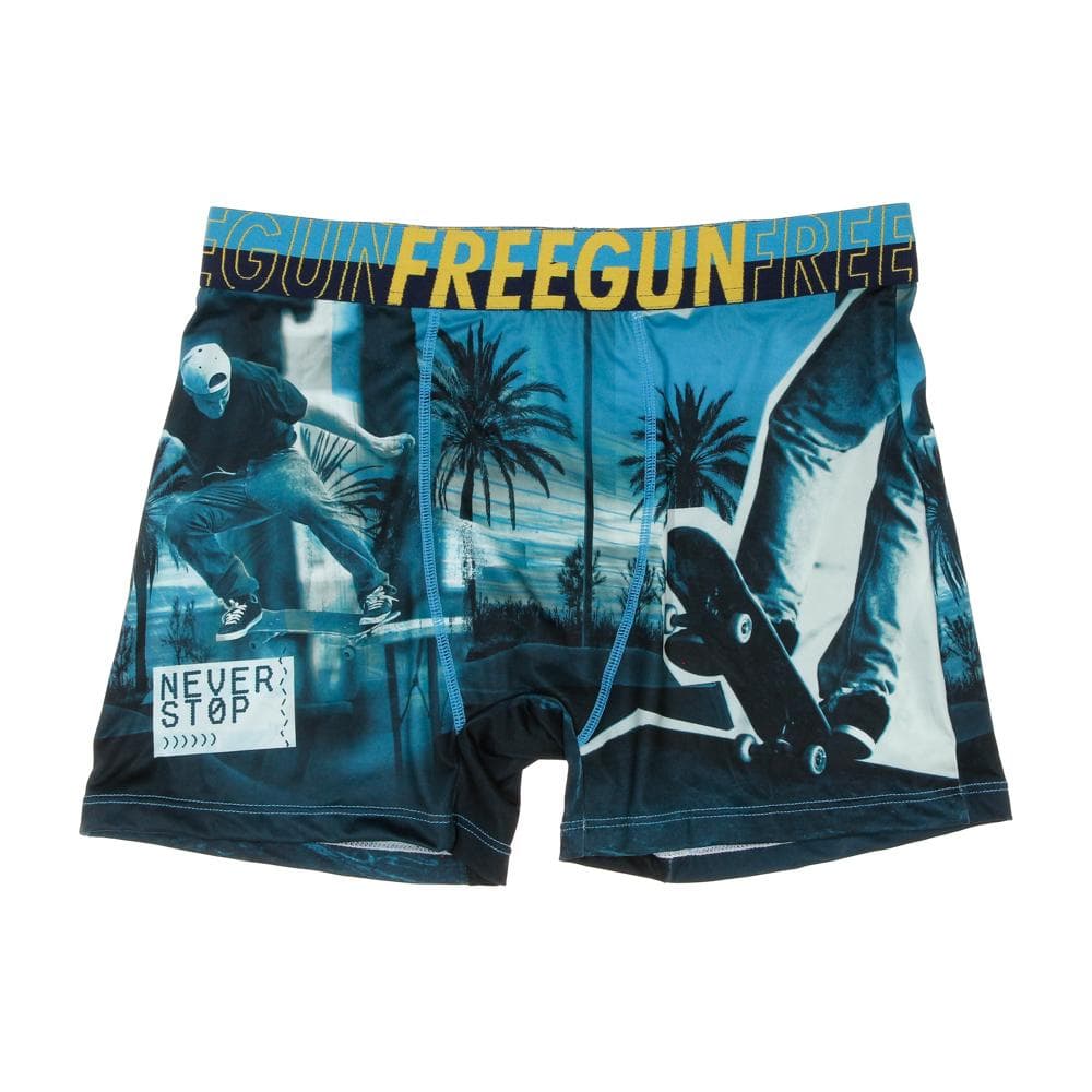 Boxer Bleu/Noir à Imprimés Homme Freegun RID 1