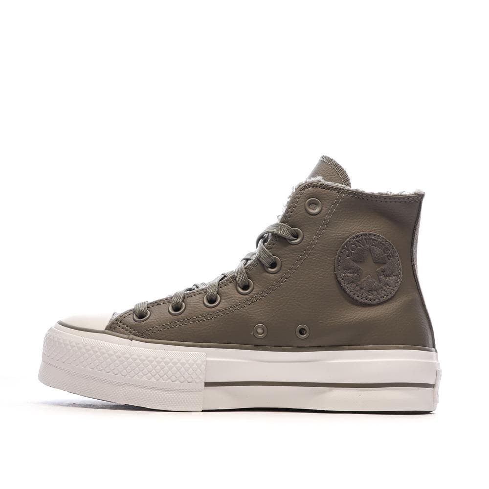 Baskets Grise Molleton Femme Converse Chuck Taylor All Star Lift 1