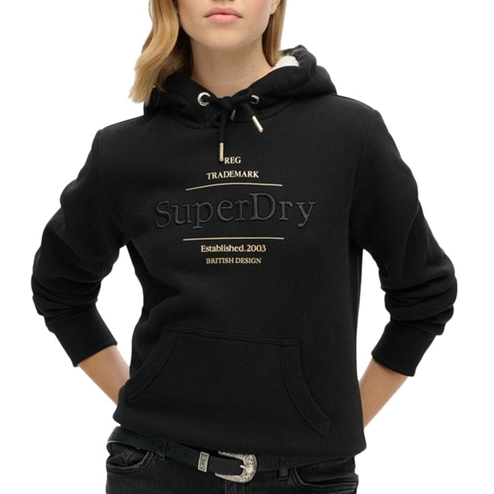 Sweat Noir Femme Superdry Luxe 1