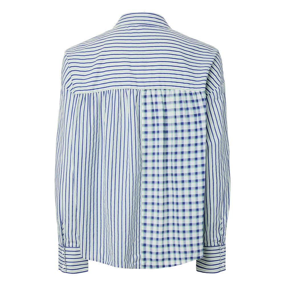 Chemise Blanche/Bleu Femme Pieces Javier 2