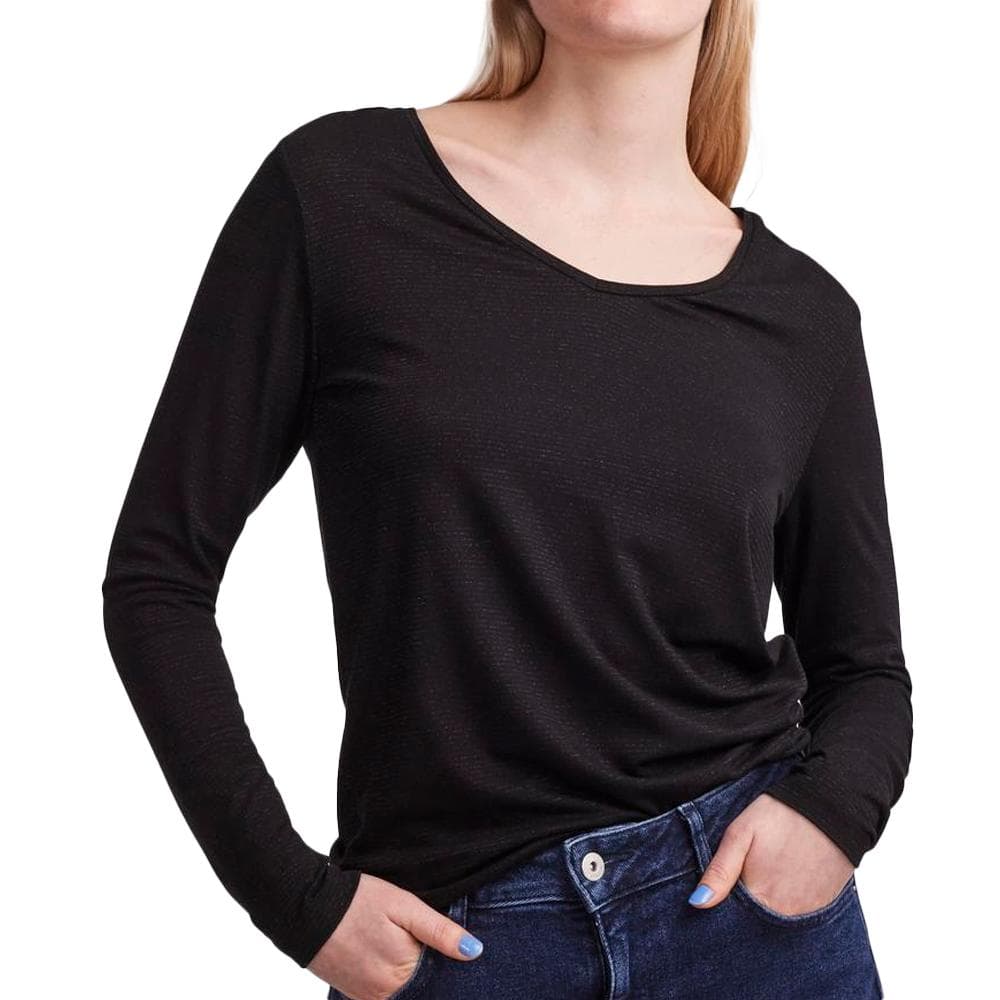 T-Shirt Manches Longues Noir Femme Pieces Billo 1