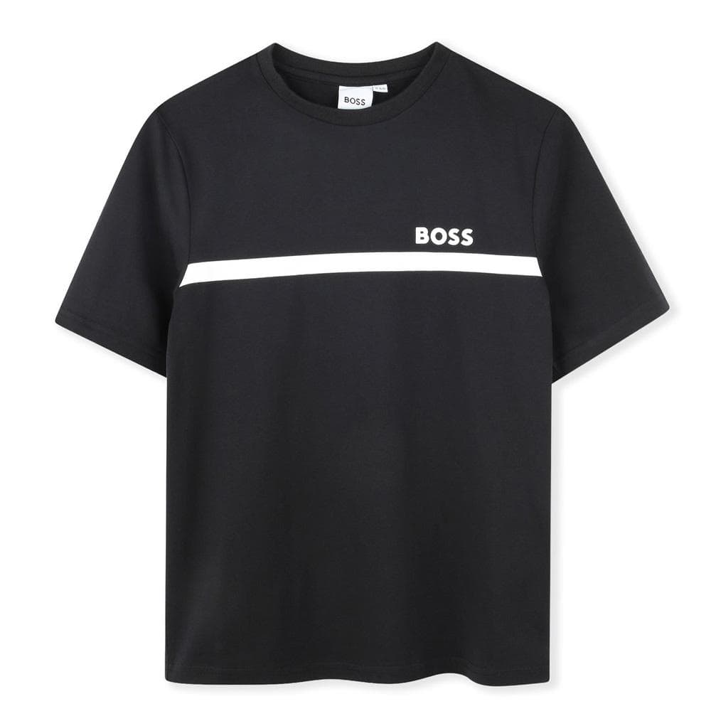 T-Shirt Noir/Blanc Garçon Hugo Boss J52727 1