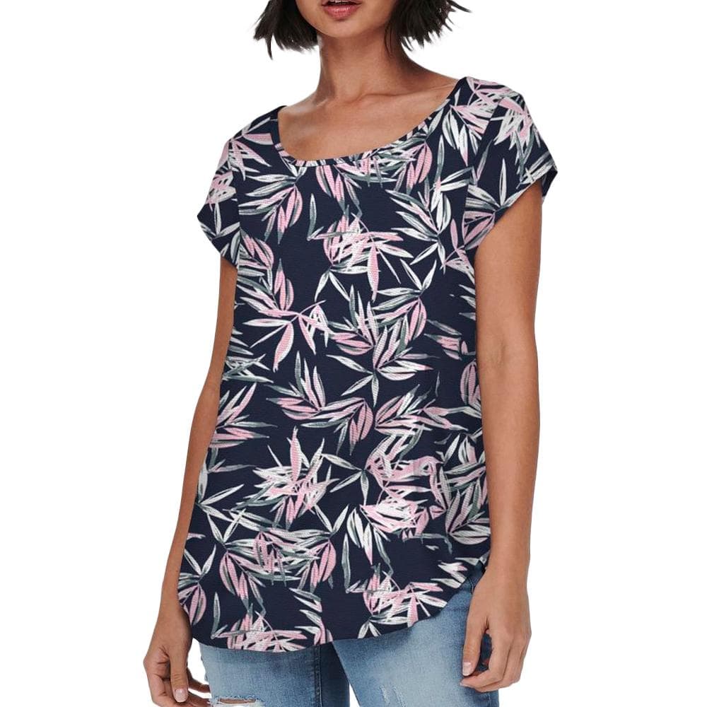 Top Marine/Rose à motifs Femme Only Nova 1