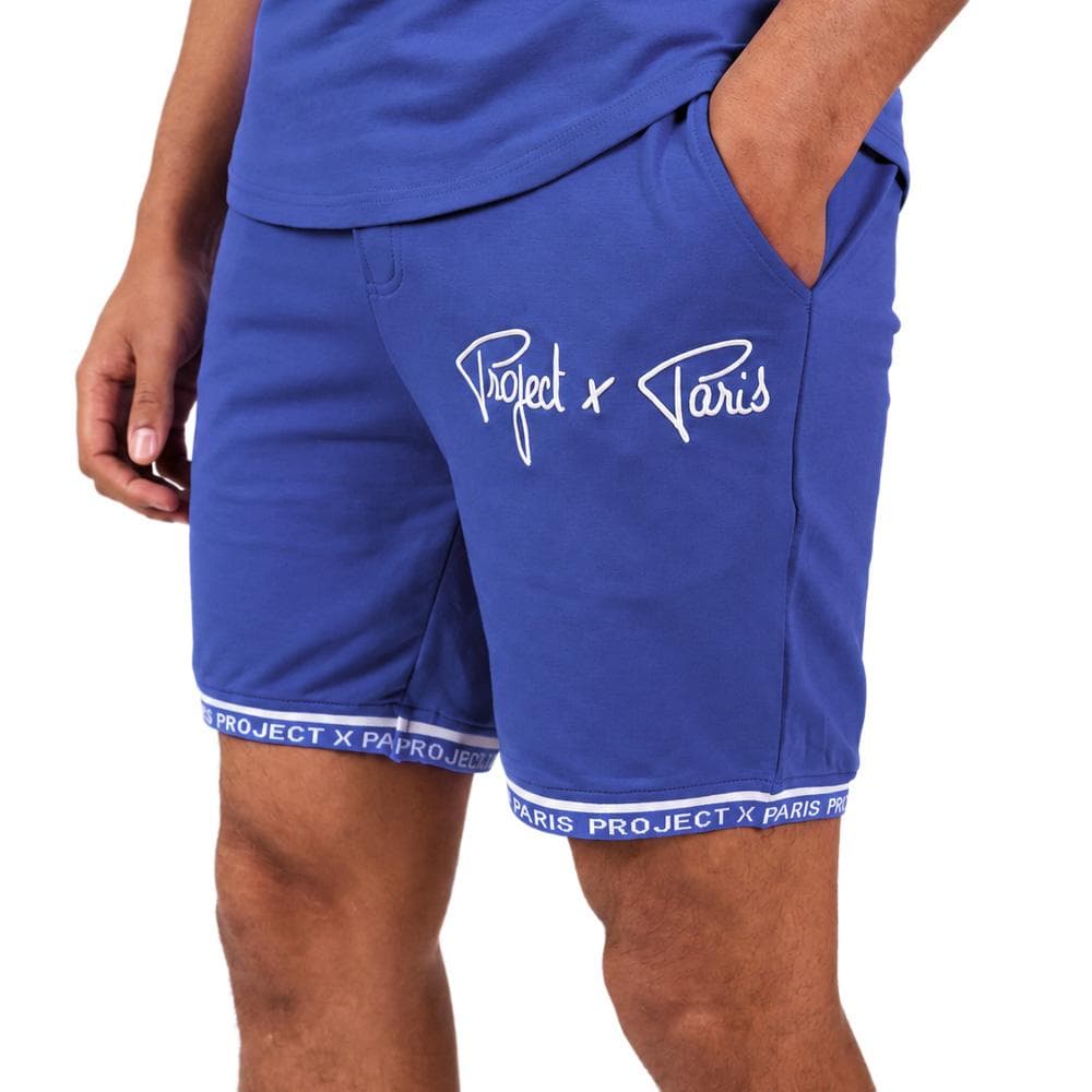 Short Bleu Pétrole/Blanc Homme Project X Paris WW 1