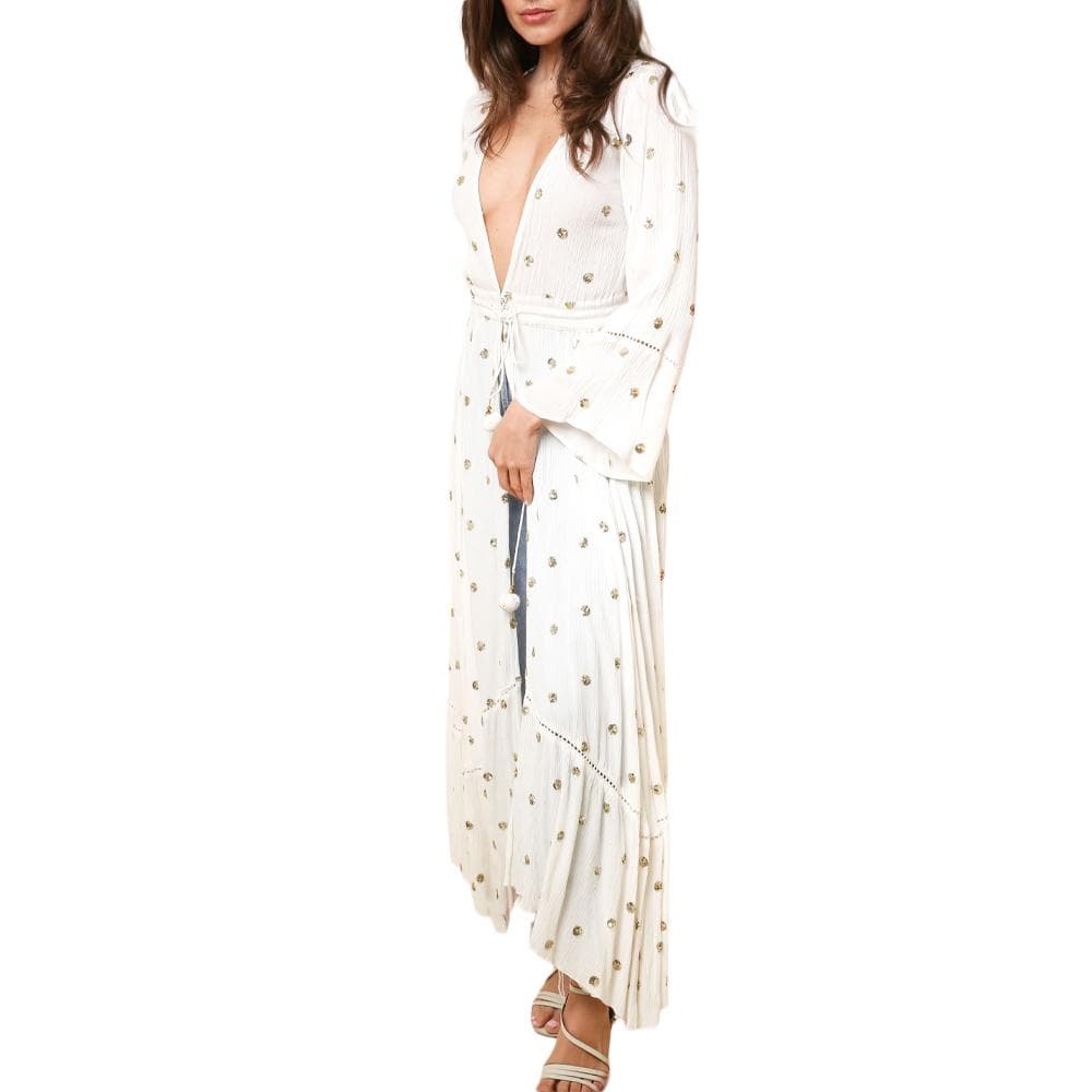 Gilet Long Kimono Blanc Femme Goa Nissa 1