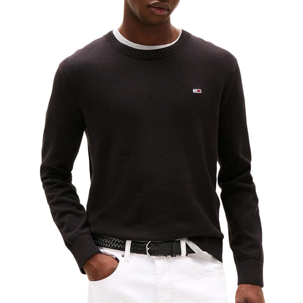 Pull Noir Homme Tommy Jeans Ess Light 1