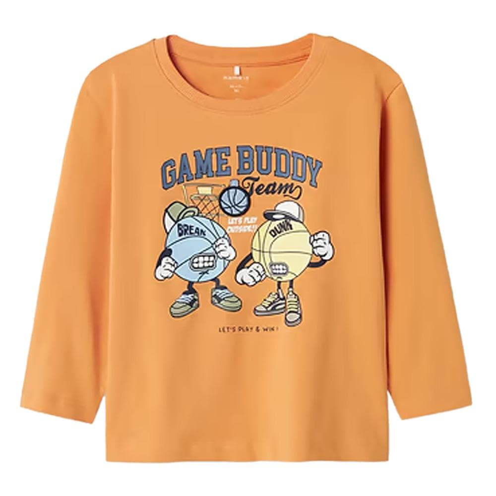 T-Shirt Manches Longues Orange Garçon Name it Thorhim 1