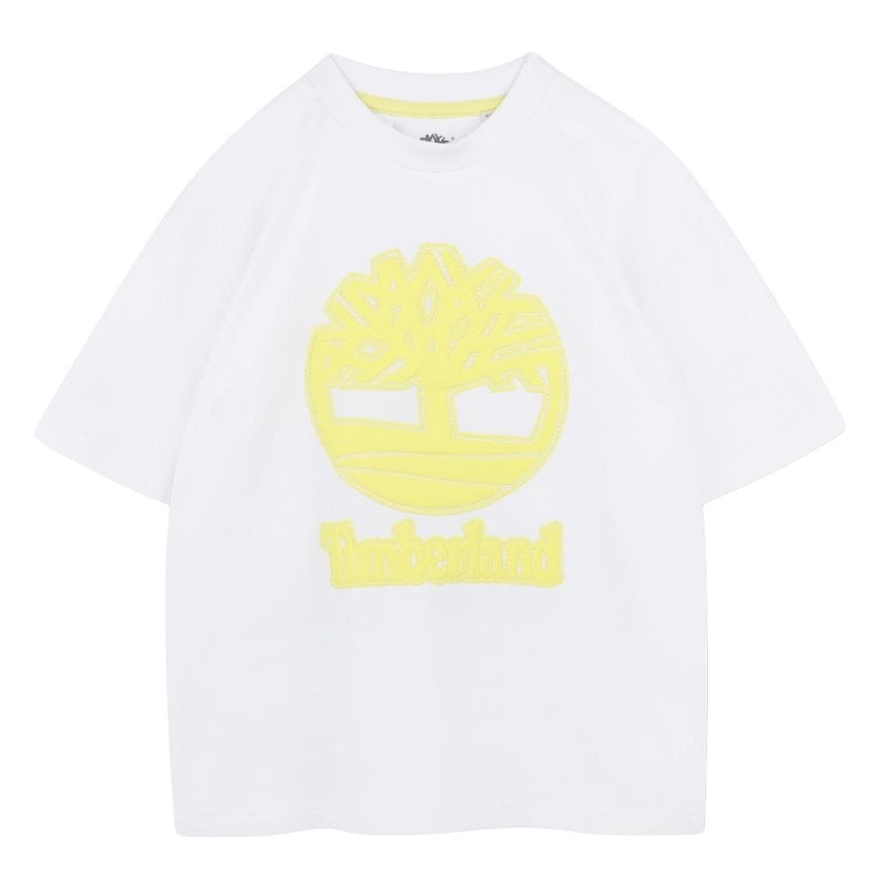 T-Shirt Blanc/Jaune Garçon Timberland T60482 1