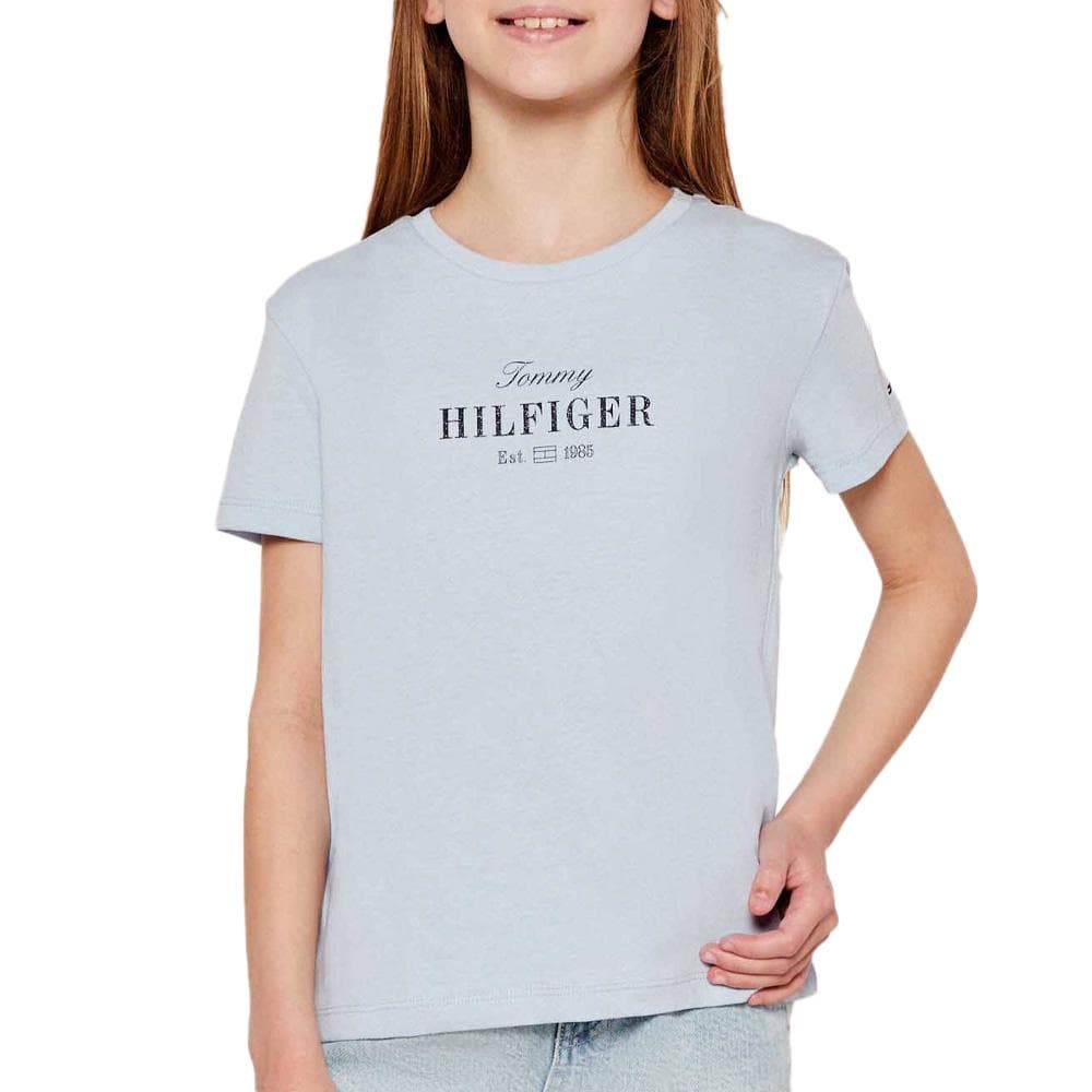 T-Shirt Bleu Clair Fille Tommy Hilfiger Script 1