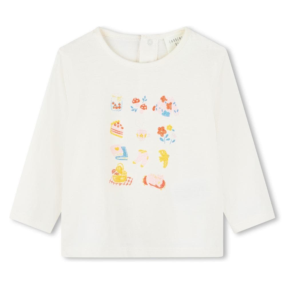 T-shirt Ecru Bébé Fille Carrément Beau Y30218 1