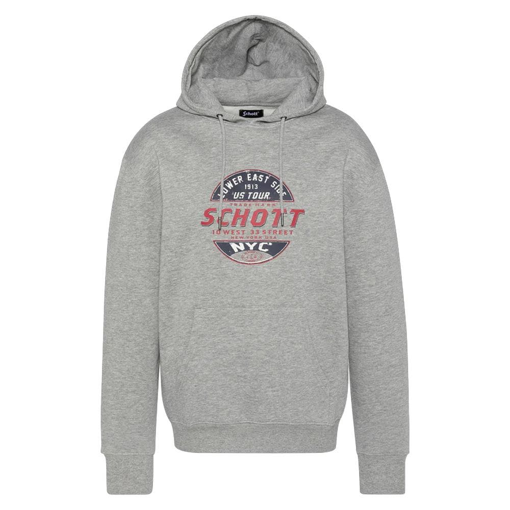 Sweat à Capuche Gris Homme Schott SWHUSTOUR 1