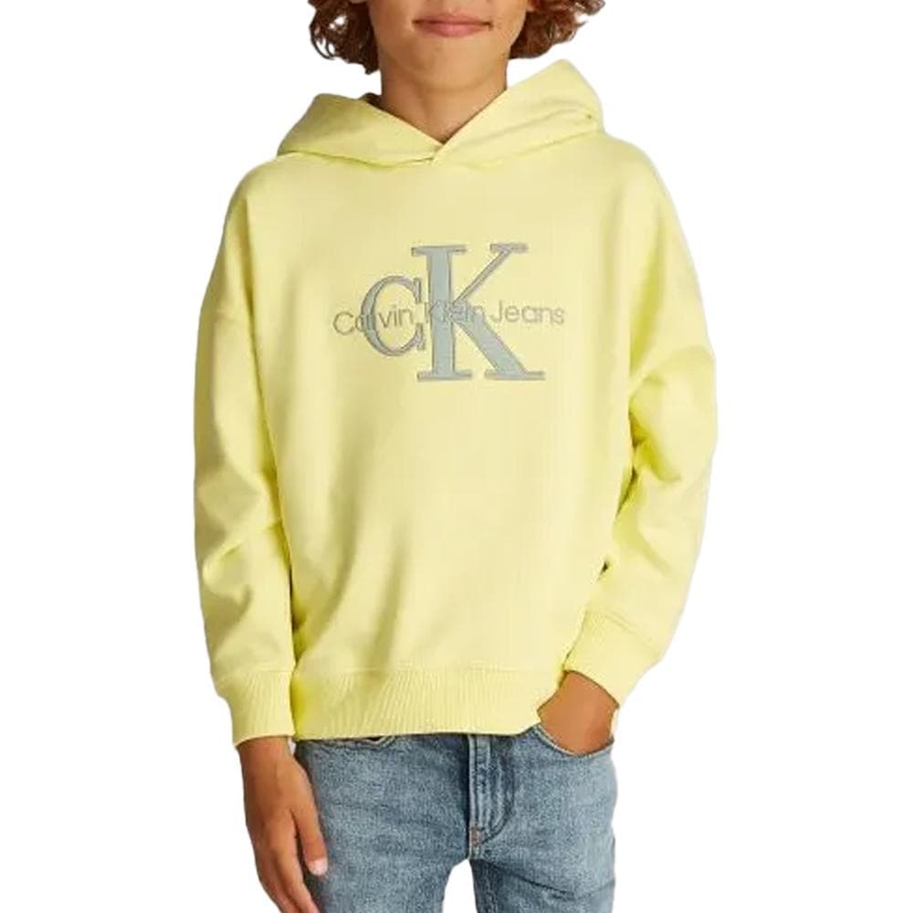 Sweat Jaune Garçon Calvin Klein Jeans Ottoman Mono 1