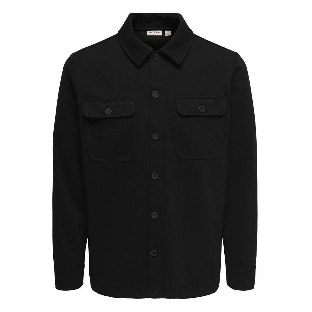 Surchemise noire homme ONLY & SONS Overshirt 1