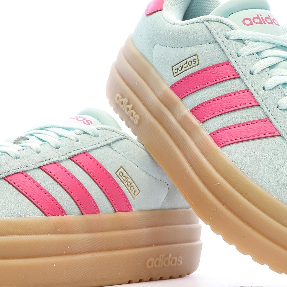 Baskets Vertes/Roses Fille Adidas Vl Court Bold 7
