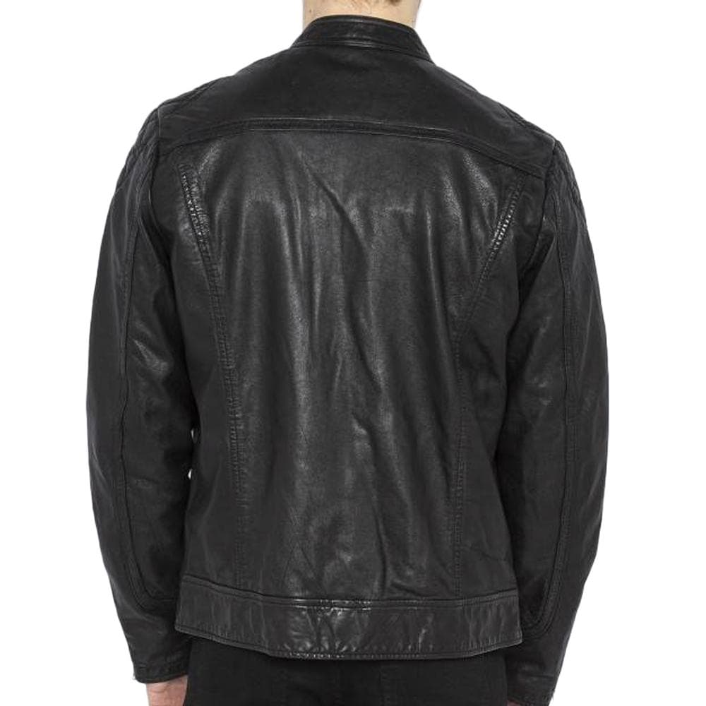 Blouson en Cuir Noir Homme Schott LCSPYDER25 2
