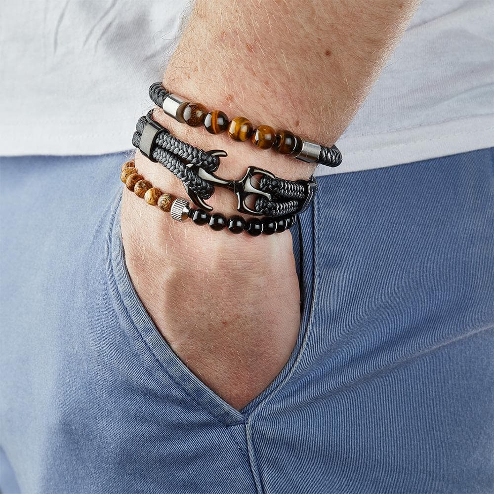 Bracelet Perles Noir/Beige Homme Geographical Norway 315050 2