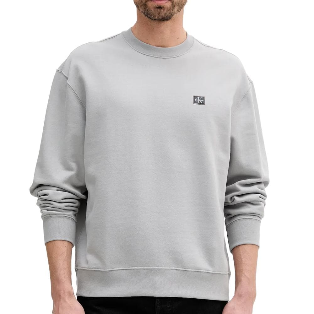 Sweat Gris Homme Calvin Klein Jeans Badge Terry 1