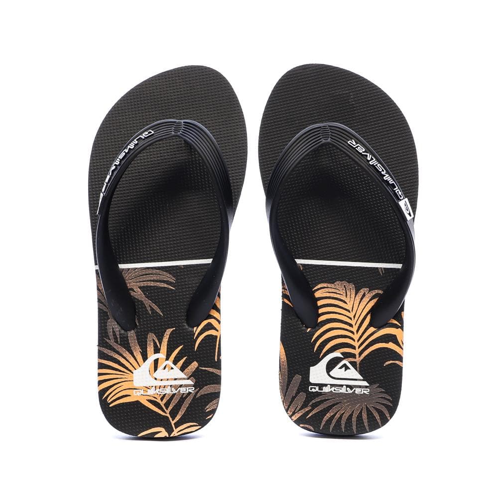 Tongs Noir/Orange Garçon Quiksilver Java Quik 3
