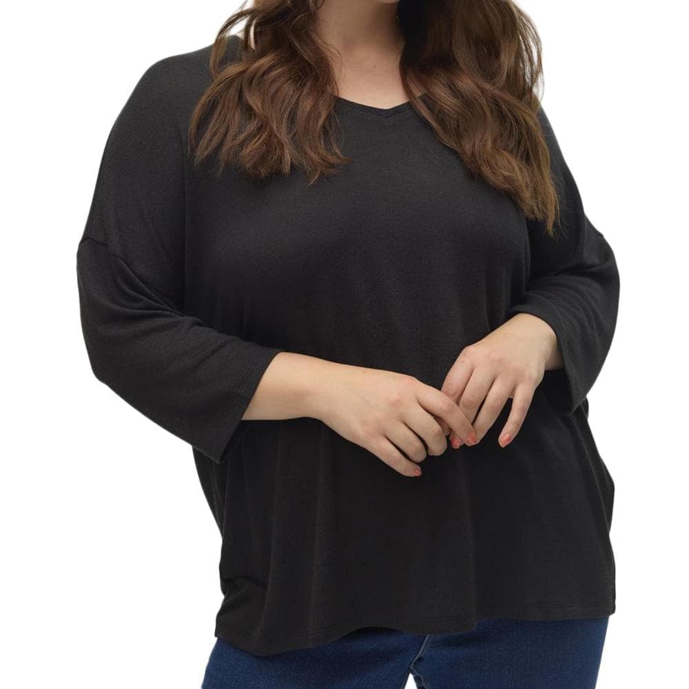 Pull Noir Femme Vero Moda Curve Brianna 3/4 1