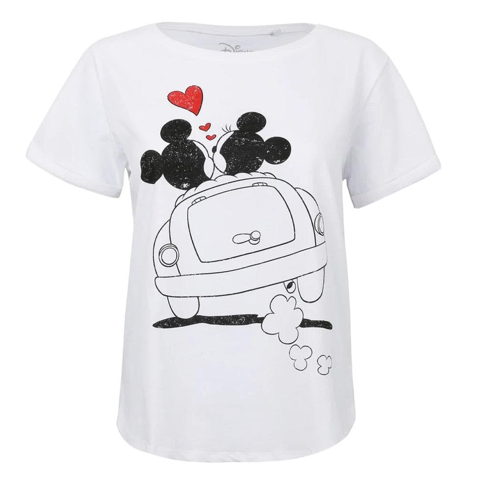 T-Shirt Blanc Femme Disney Mickey & Minnie Hearts 1