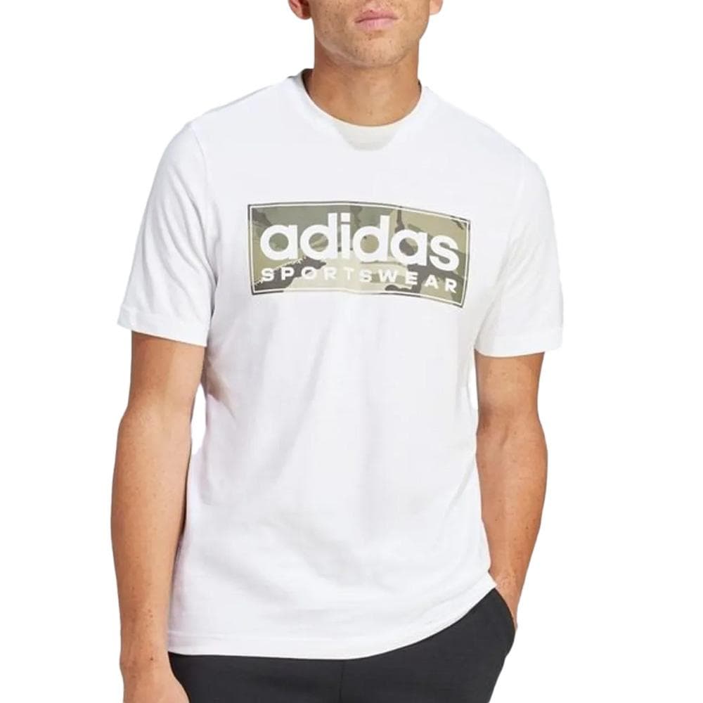 T-Shirt Blanc Homme Adidas Camo 1