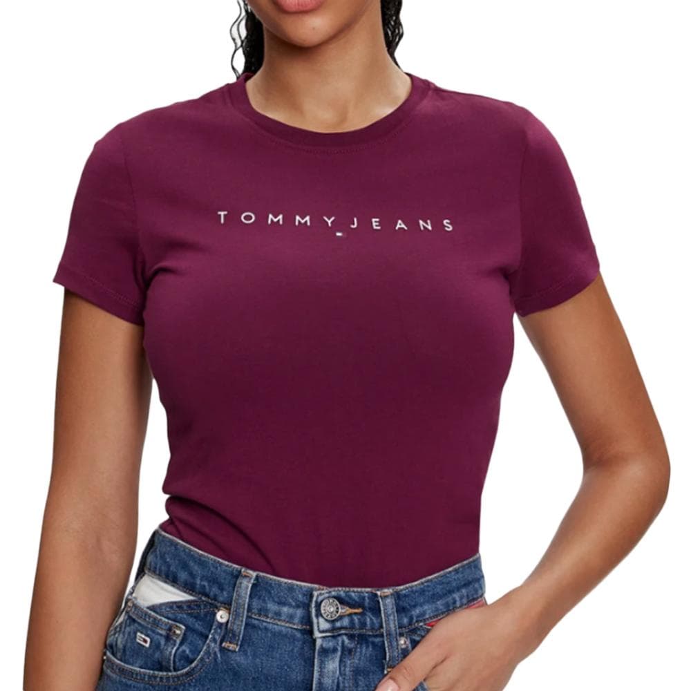 T-shirt Bordeaux Femme Tommy Hilfiger Linear 1
