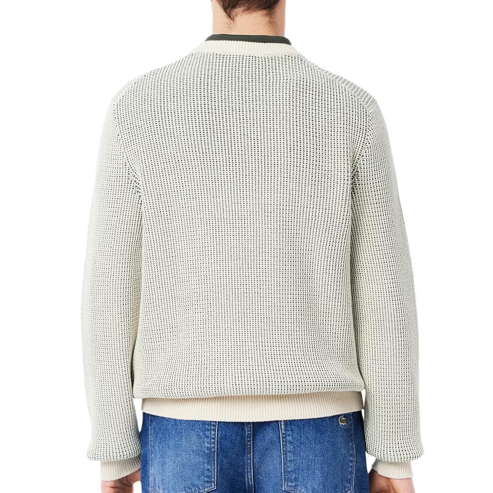 Pull Ecru/Vert Homme Lacoste Heritage Jacquard 2