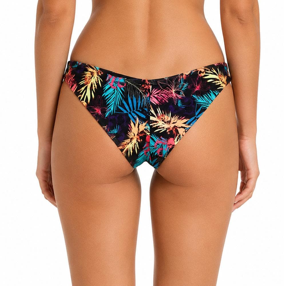 Bas de Bikini Noir/Fleurs Femme Happy & Co Brezilienne 2