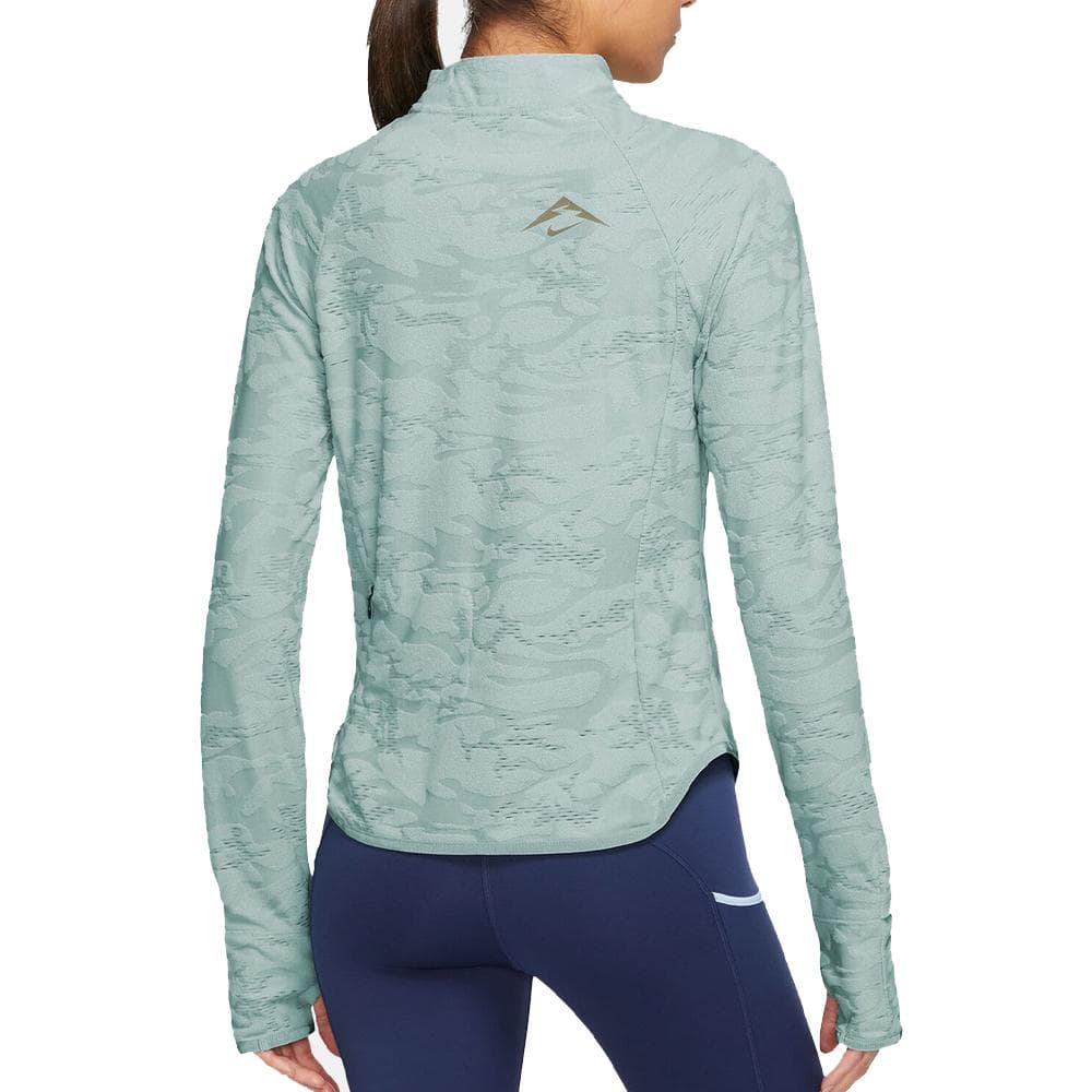 T-shirt Manches Longues Vert Femme Nike Midlayer 2