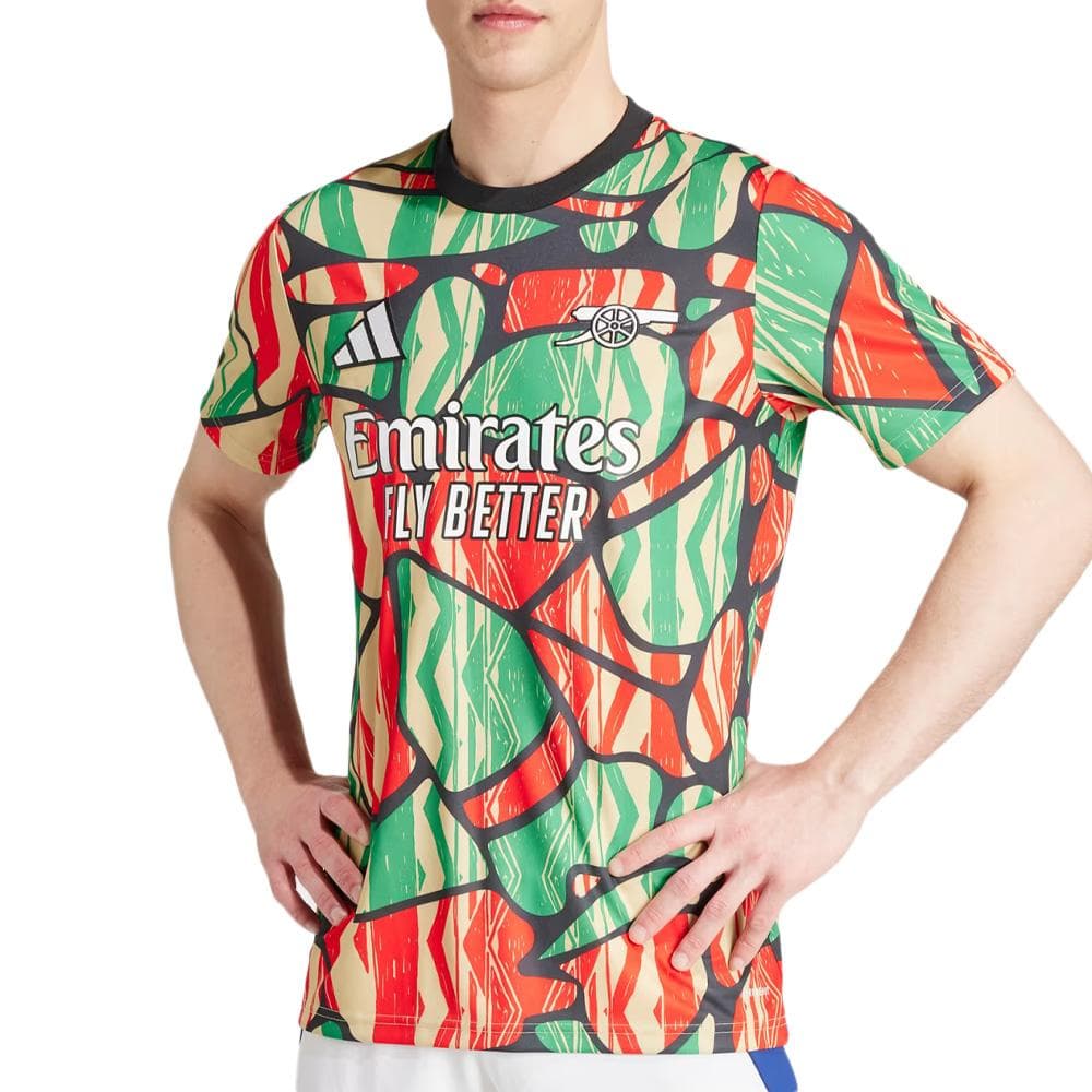 Arsenal Maillot d'avant-match Rouge/Vert Homme Adidas Preshi 1