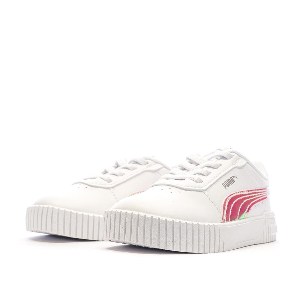 Baskets Blanches/Roses Fille Puma Carina 2.0 6