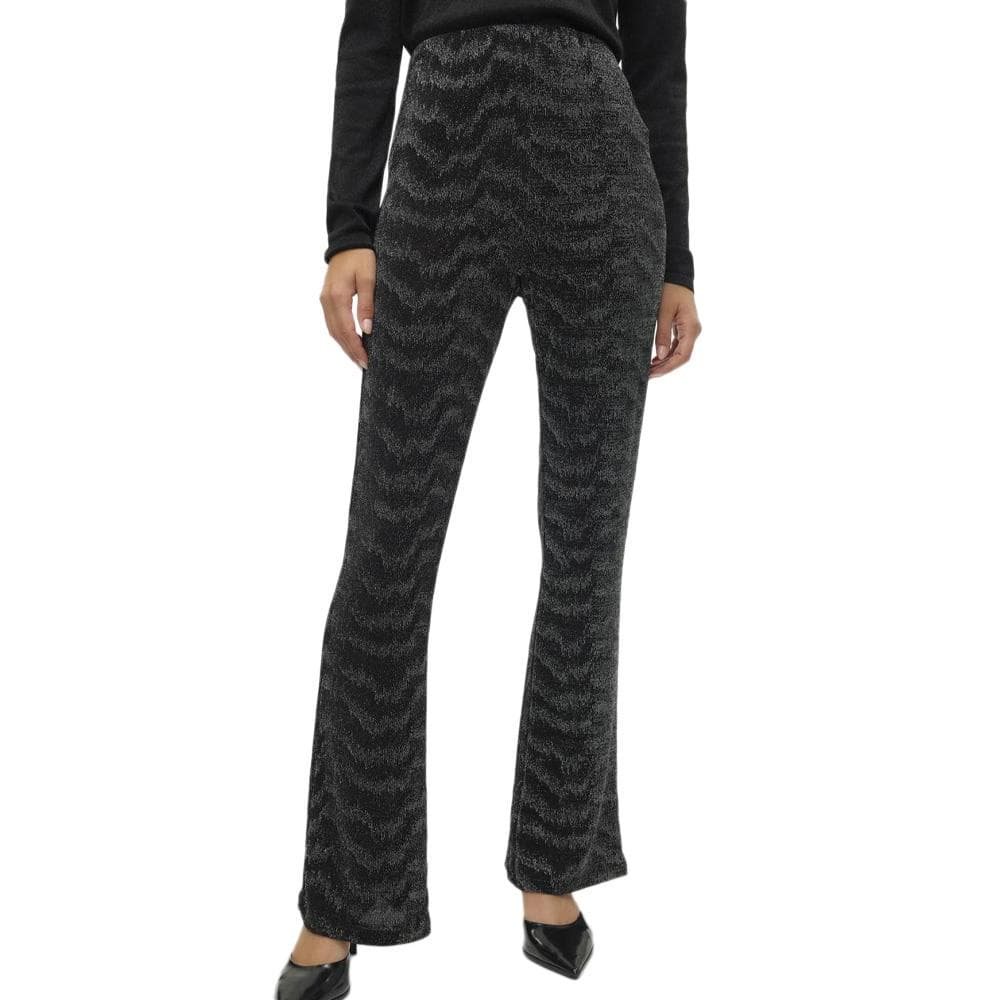 Pantalon Noir/Argenté Femme Vero Moda Lucy Hw Glitter 1