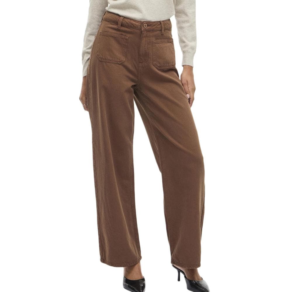 Jean Large Marron Femme Vila Vicazo Wide 1